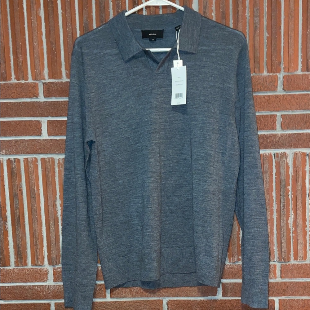 Men’s Vince 100% Merino Johnny Collar Sweater NWT